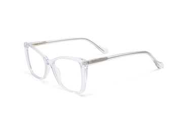 Women Urban Eyglasses: Tina - Transparent - SpaceSMART Eye Clinic (Diagonal View)
